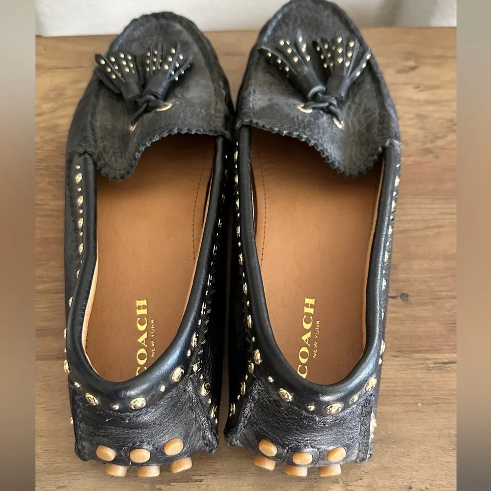 Coach Norfolk Black Leather Loafers